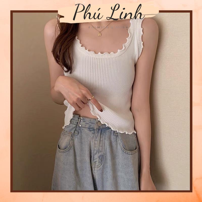 MS234 Áo sát nách viền bèo len tăm PhuLinhShop
