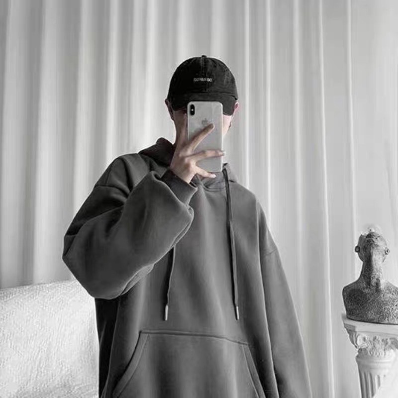 [FREE SHIP] Áo Hoodie Nỉ bông TRƠN màu Xám/Xám xanh UNISEX/Nam nữ unisex/ HOODIE TRƠN | BigBuy360 - bigbuy360.vn