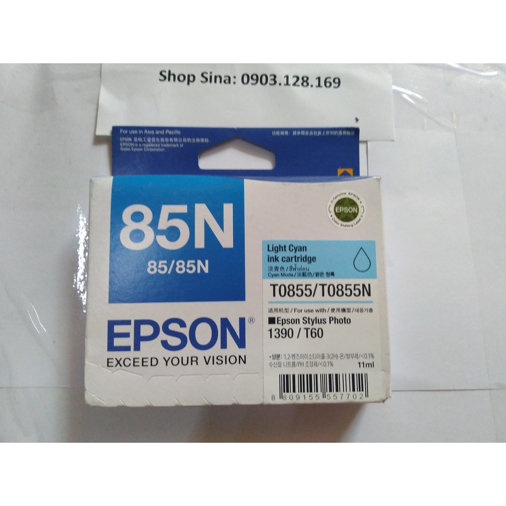 mực 85N- light cyan( xanh nhat) dành cho máy epson stylus photo 1390/t60- mực chính hãng