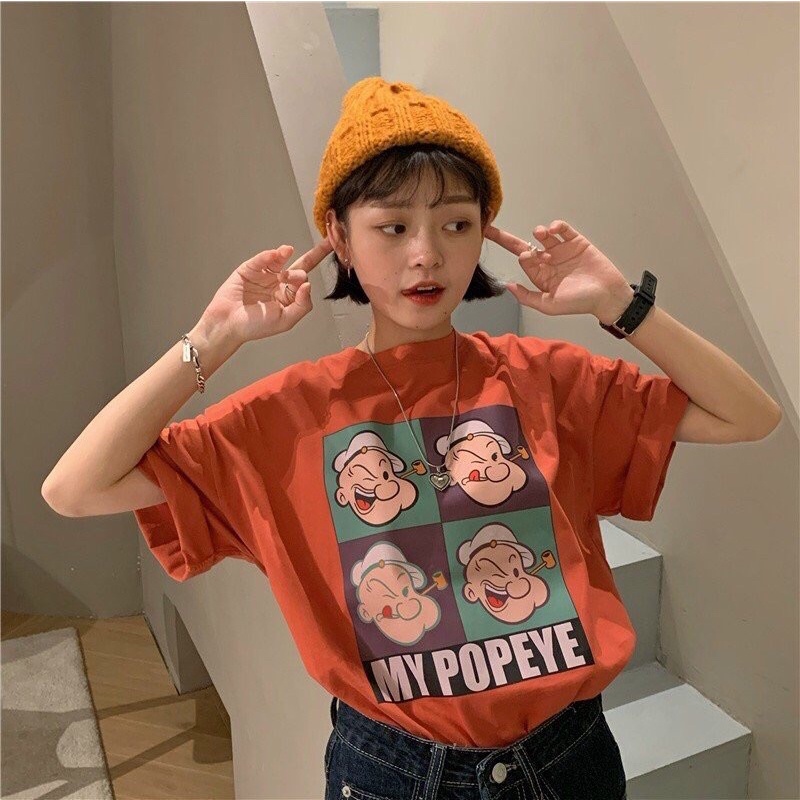 Áo thun UNISEX tay lỡ form rộng trẻ trung hiện đại hình ảnh POPEYE-phananhthu98