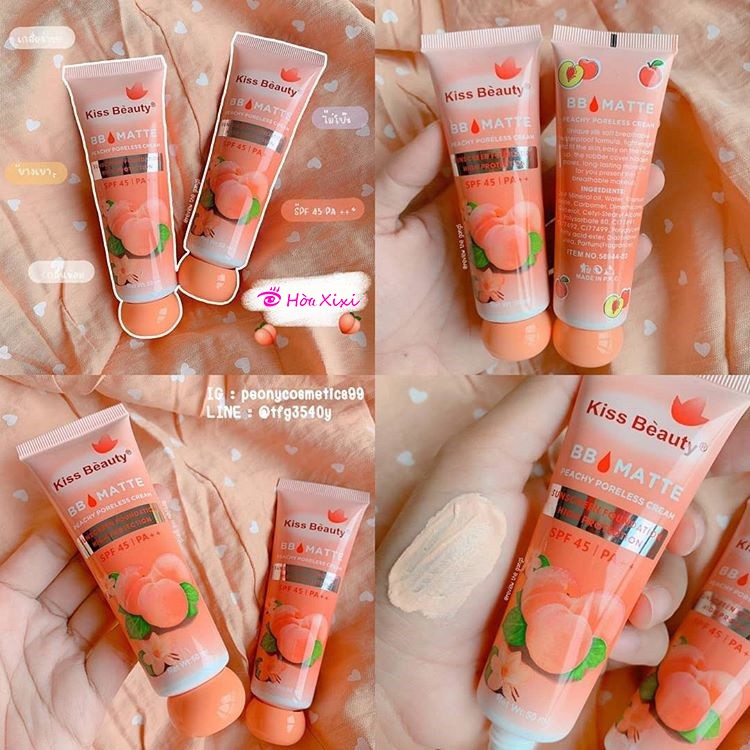 Kem nền BB Cream đào 2in1 của Kiss Beauty (có chống nắng SPF45 và che khuyết điểm) | BigBuy360 - bigbuy360.vn