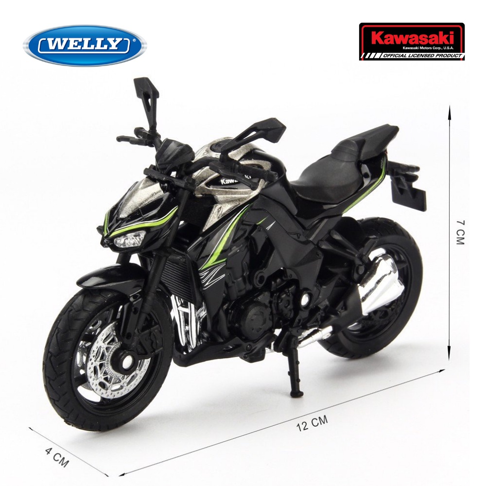 Mô hình xe moto Kawasaki Z1000 R, Ninja H2R, Ninja, ZX-10R, 1:18