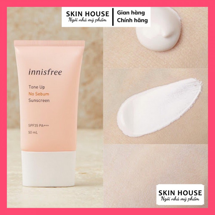 Kem Chống Nắng Innisfree Tone Up No Sebum Sunscreen 50ml Cho Da Trắng Hồng,Mịn Màng