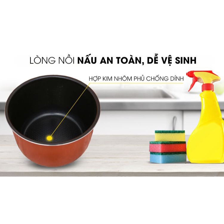 Nồi cơm điện Kangaroo 1.8 lít KG835 Mới 100% -Số người ăn 4 - 6 người -Công suất 700 W