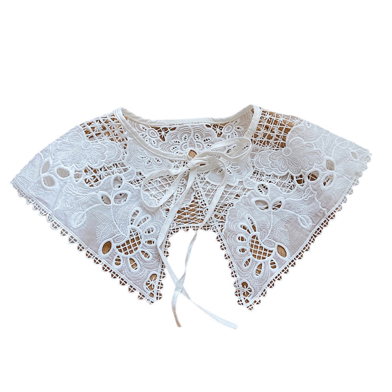 Cổ Áo Ren Rỗng Thêu Họa Tiết Có Thể Tháo Rời Cho Nữ