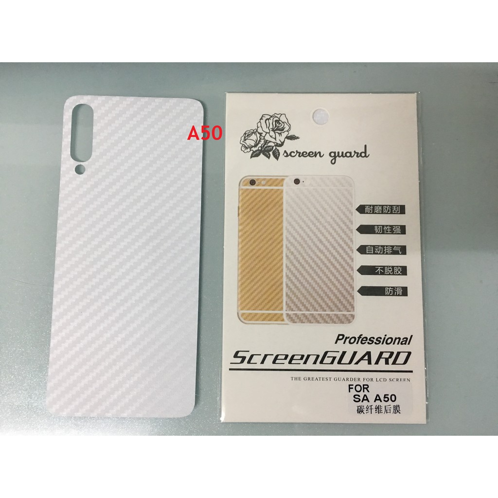 Tấm phim sợi carbon dán trang trí mặt sau cho Samsung Galaxy A10 A10s A20 A20S A30 A50 A50S A30S A70 A21 A51 A71 A81 A80 A91 | BigBuy360 - bigbuy360.vn