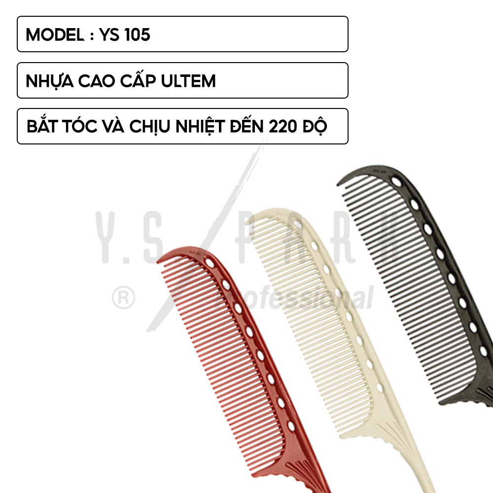 Lược chải hóa chất Nhật Bản YS PARK professional đuôi nhọn cao cấp YS-105 hàng chính hãng