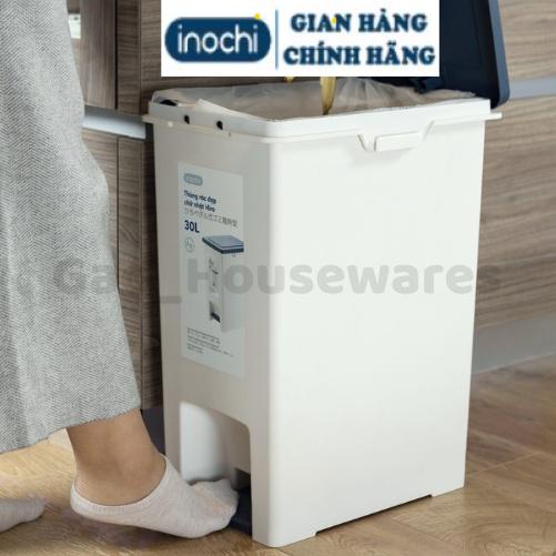 [FreeShip] Thùng rác đạp chữ nhật 20L (có lõi) inochi, nhựa nguyên sinh, ngăn mùi hôi, kháng khuẩn - Giao màu ngẫu nhiên