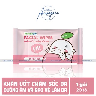 Khăn ướt chăm sóc da Pharmacity (20 tờ/gói)