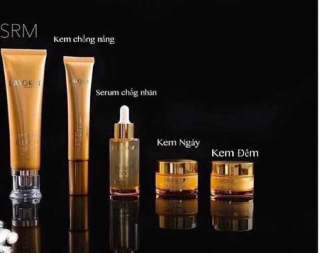 Bộ mỹ phẩm xoá sạch nám tàn nhang Kayoko Vàng 5in1