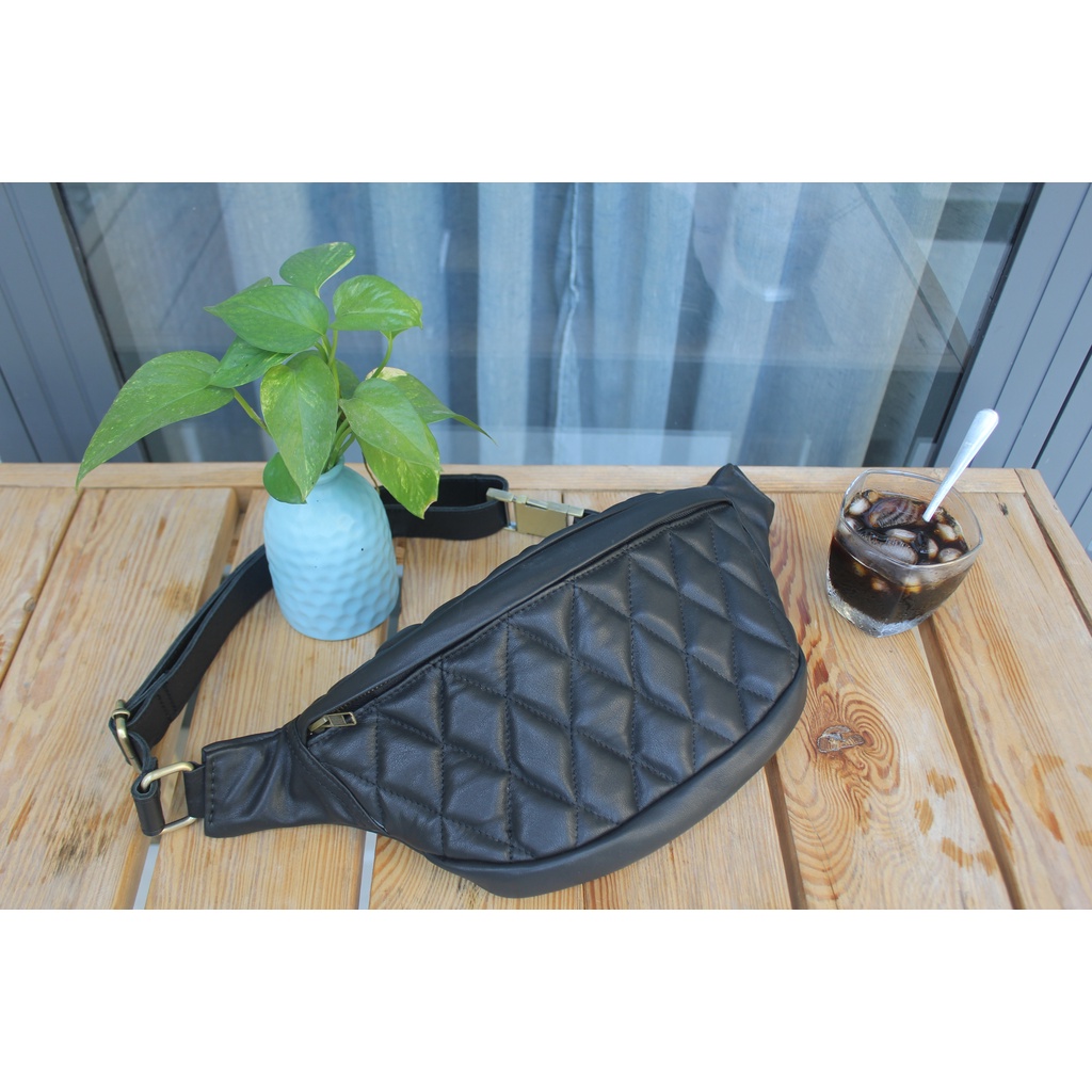 Túi đeo chéo Biker Da bò thật Thời trang cho Nam