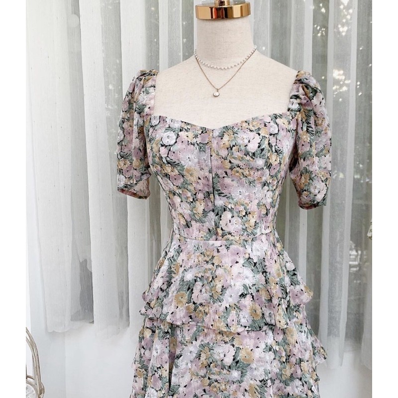 Váy hoa tầng rechic