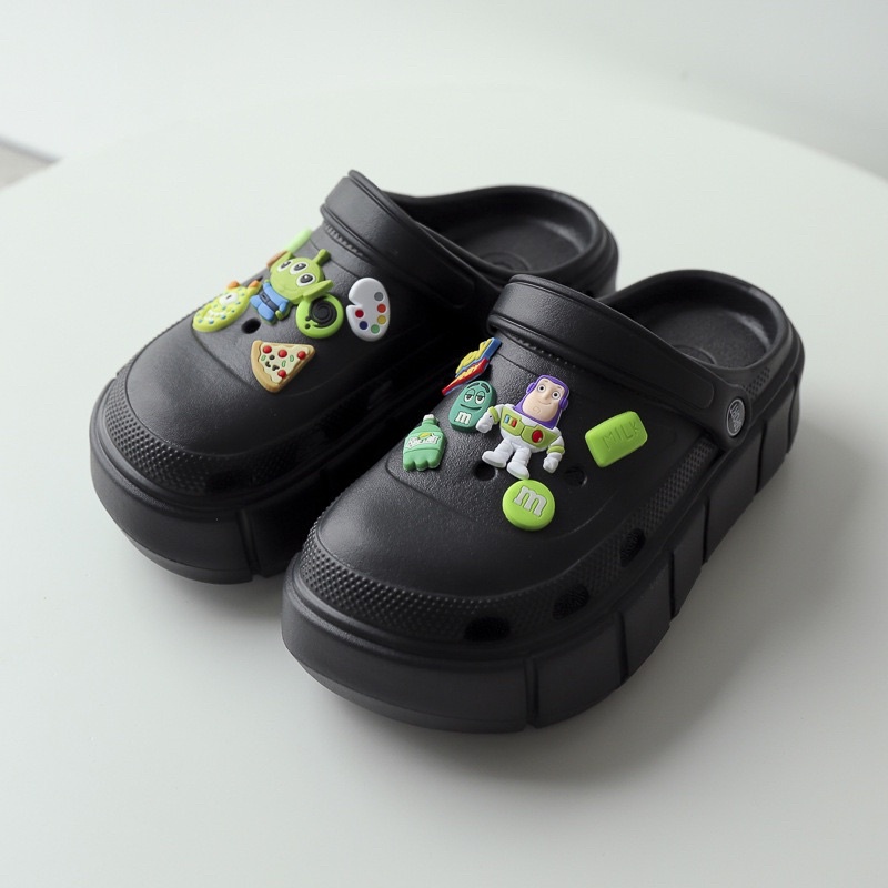 Dép sục nữ dép crocs HÀNG CHÍNH HÃNG chất liệu EVA nhẹ đế cao 6 cm ,kèm 12 sticker