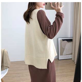 Áo Gile len phom dài phối áo GILE01