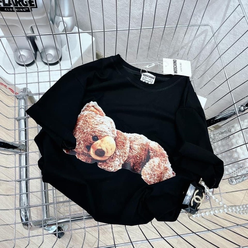 Áo Thun Nam Nữ In Hình Gấu Teddy Nằm Chất Liệu Cotton Thoáng Mát Co Dãn 4C - AC140