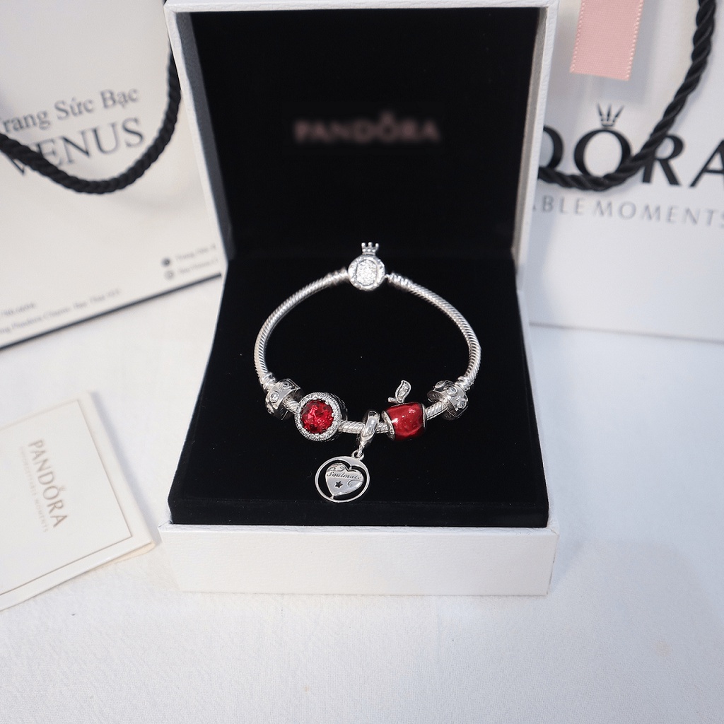 Vòng charm đỏ mệnh Hỏa- Bạc 925 cao cấp- VENUS008