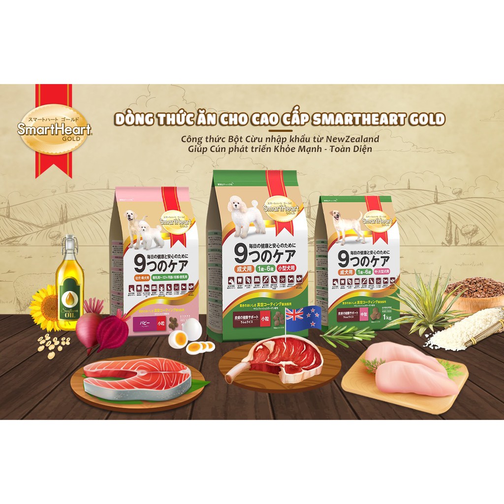 Thức Ăn Cho Chó Trưởng Thành Smartheart Gold Lamb and Rice Gói 6KG - Vị Thịt Cừu và Gạo