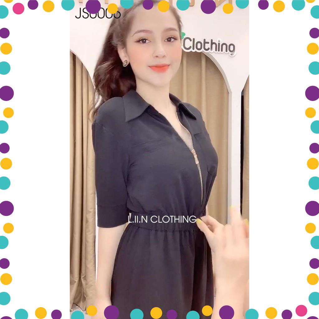 [FREESHIP] JumpSuit Đen Siêu Sang, Jum Dài Chất Vải Đũi Hàn, Đồ Bộ Nữ Phong Cách Cao Cấp