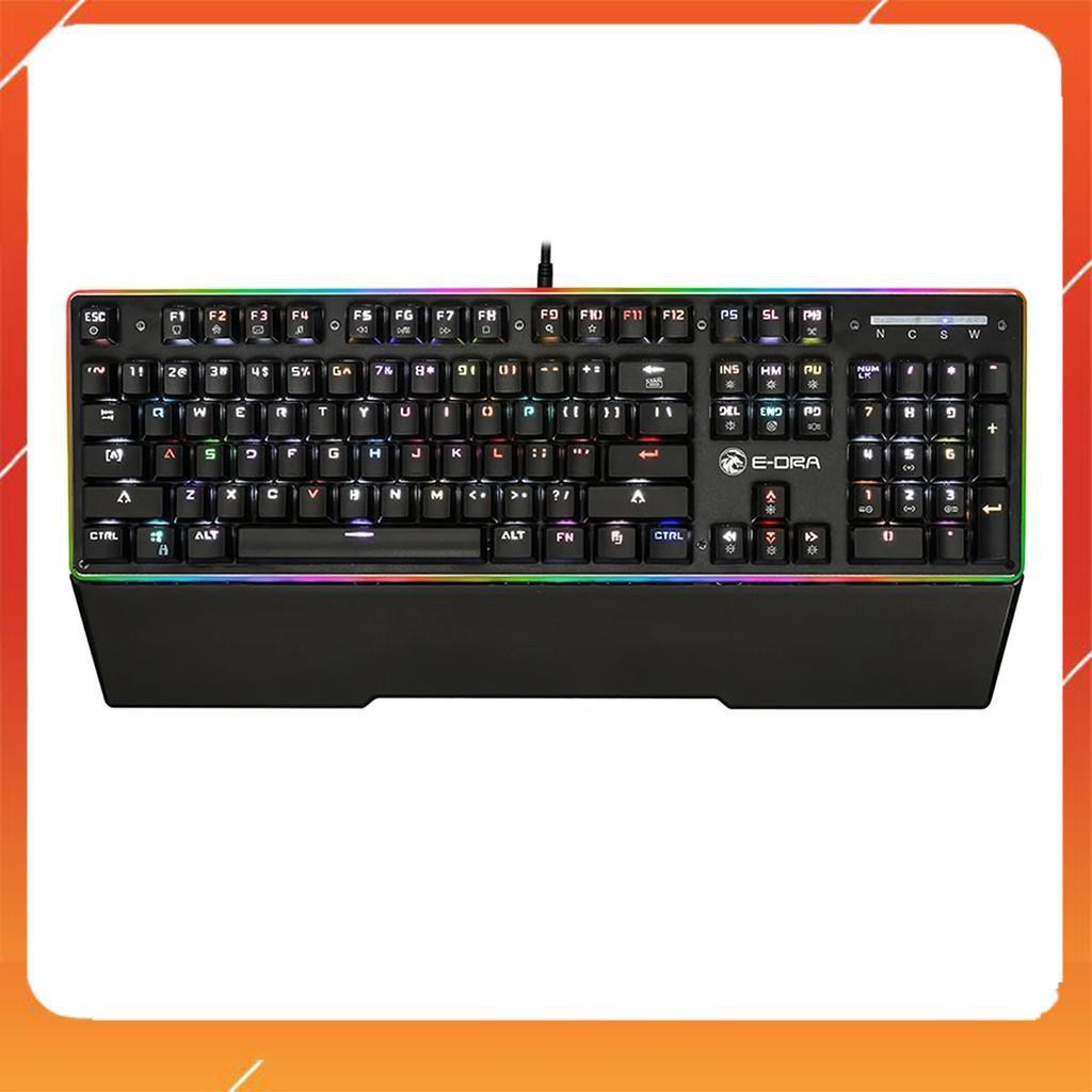 [HÀNG SIÊU CẤP] Bàn phím cơ Edra EK308 Led RGB - Kê tay - Blue switch - Led viền - Chống nước - BH 24 tháng [CHÍNH HÃNG]