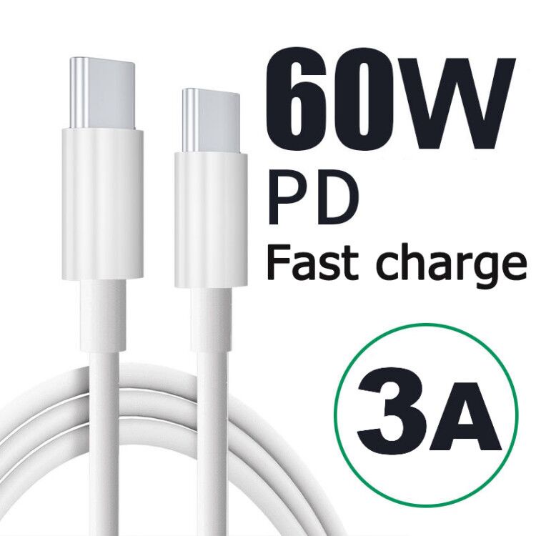 AMAZING 60W PD USB Type C to USB Type C Data Cable 3A Quick Fast Charge USB-C Cable for Huawei Samsung Macbook Galaxy OPPO Xiaomi Nintendo Laptop