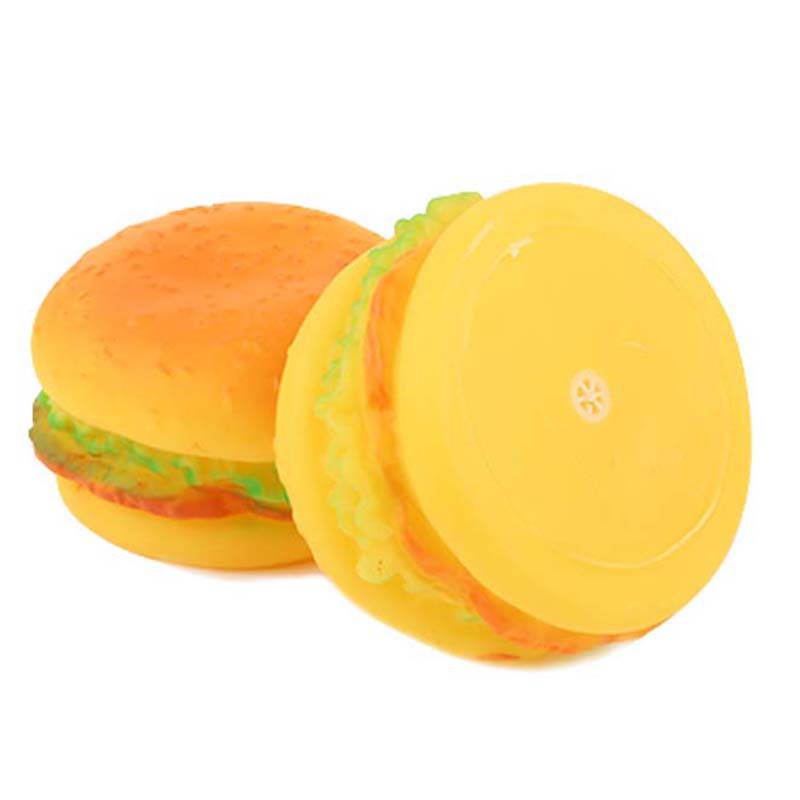 1 đồ chơi cao su hình bánh Hamburger phát tiếng cho chó gặm - Lida Pet Shop