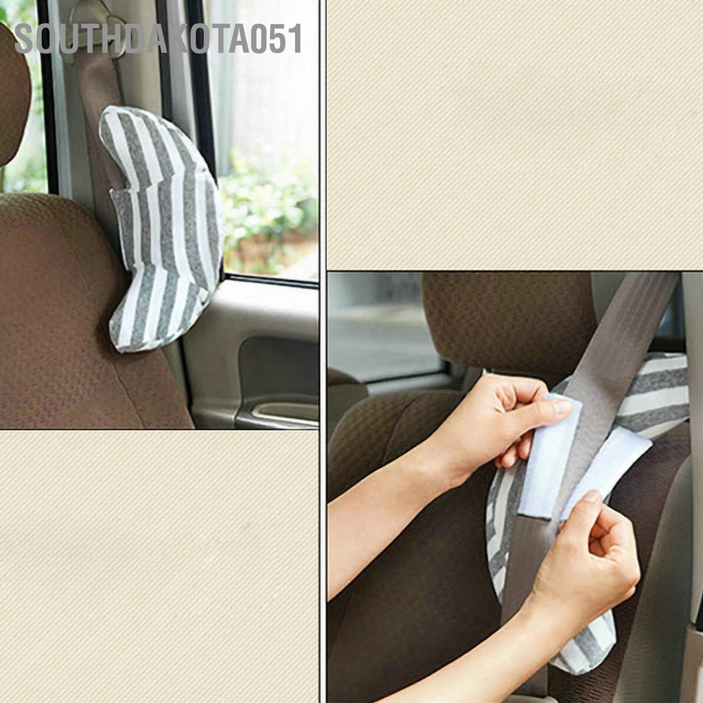 Gối tựa đầu mềm gắn dây đai an toàn trên xe ô tô cho bé khi ngủ đi du lịch