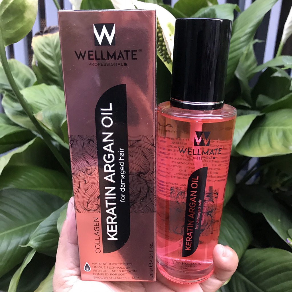 Tinh dầu Phục hồi tóc hư tổn Wellmate Keratin Argan Oil 120ml