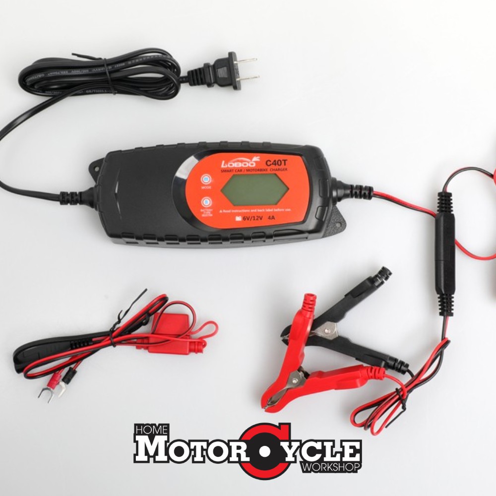 Sạc bình ắc quy / sạc bình điện chính hãng Loboo C40T - Home Motorcycle Workshop