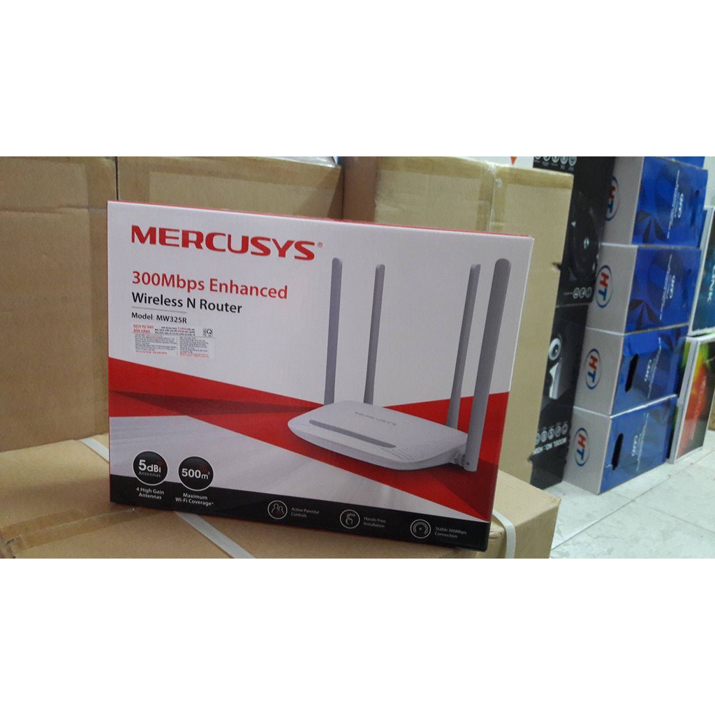 Bộ phát wifi Mercusys MW325R 04 Râu (Trắng)