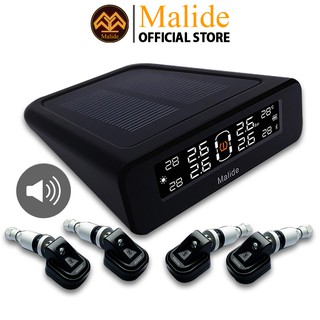 [CHÍNH HÃNG] Cảm biến áp suất lốp van trong Malide + màn hình hiển thị năng lượng mặt trời cảnh báo tiếng BIP - B06R02