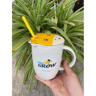 Cốc ly sứ cao cấp hươu Grow không thìa