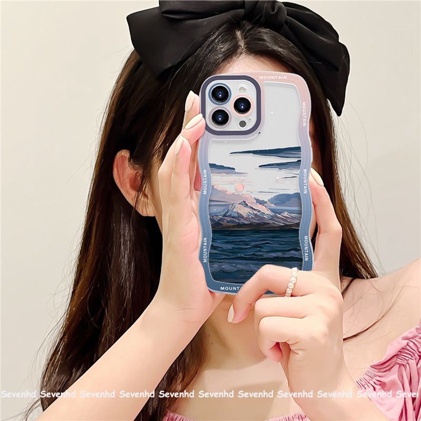 Ốp Điện Thoại Mềm Họa Tiết Phong Cảnh Cho iPhone 14 13 12 11 Pro Max Xs Max Xr X 7 8