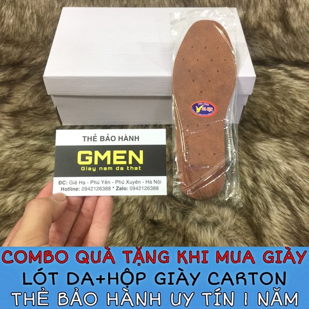 Giày sục nam da thật nguyên tấm cao cấp đế cao su khâu chỉ êm chân TK104