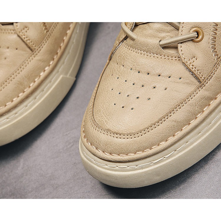 Giày thể thao nam da trơn PVC, Sneaker nam basic đế bằng, Giày da nam thanh lịch đi làm | BigBuy360 - bigbuy360.vn
