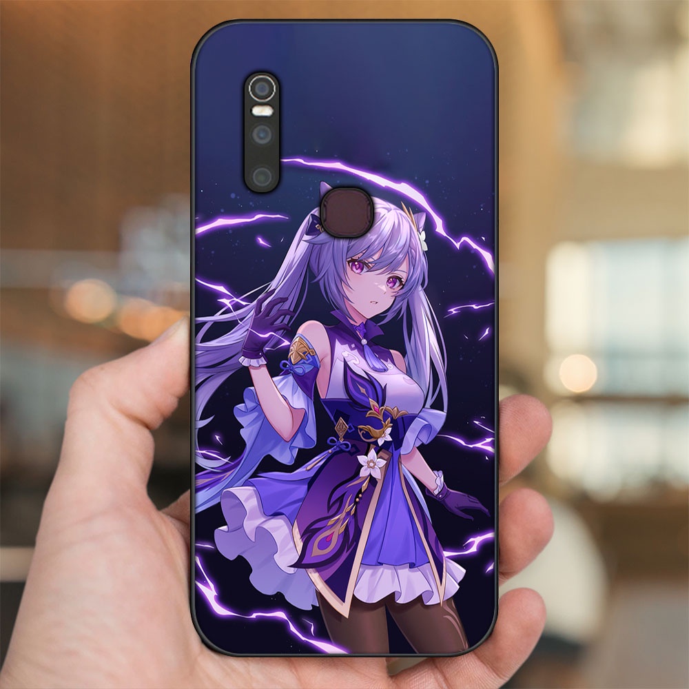 Ốp lưng Vivo V15 viền đen in hình Keqing Genshin Impact
