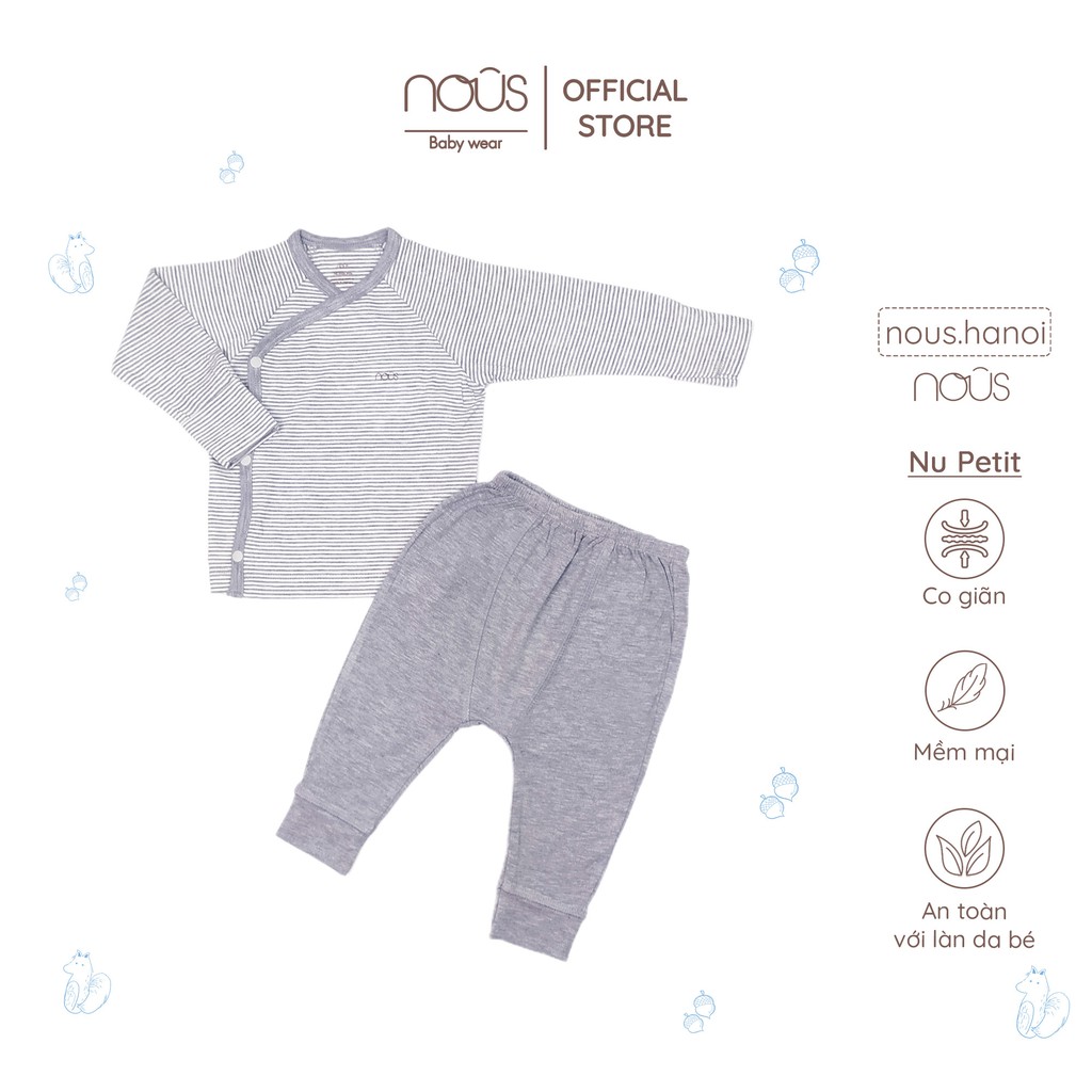 [FULL] Bộ Quần Áo Dài Tay Sơ Sinh Nous Cài Lệch Petit (Size Sơ Sinh Newborn NB)