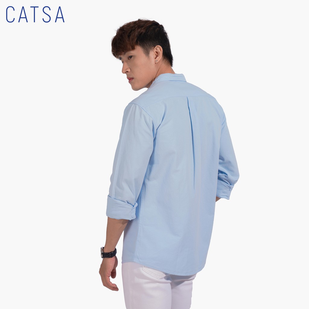 CATSA Áo sơ mi Oxford xanh biển ASC272