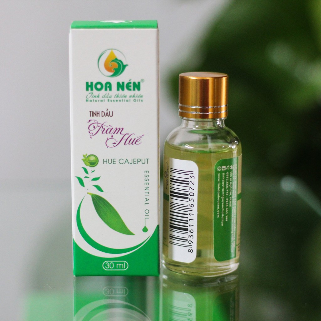 Tinh dầu tràm Huế Hoa Nén 30ml nguyên chất 100% - Đuổi muỗi và giữ ấm - Tinh chất từ cây tràm gió thiên nhiên