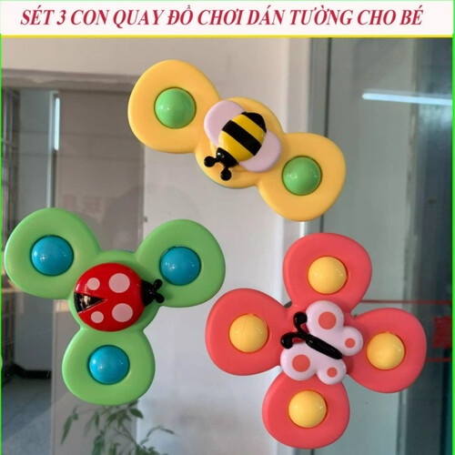 Spinner, Con Quay Spinner, Con Quay Cho Bé, Con Quay Dính Tường Cho Bé Hình Cánh Hoa Ngộ Nghĩ Sét 3 