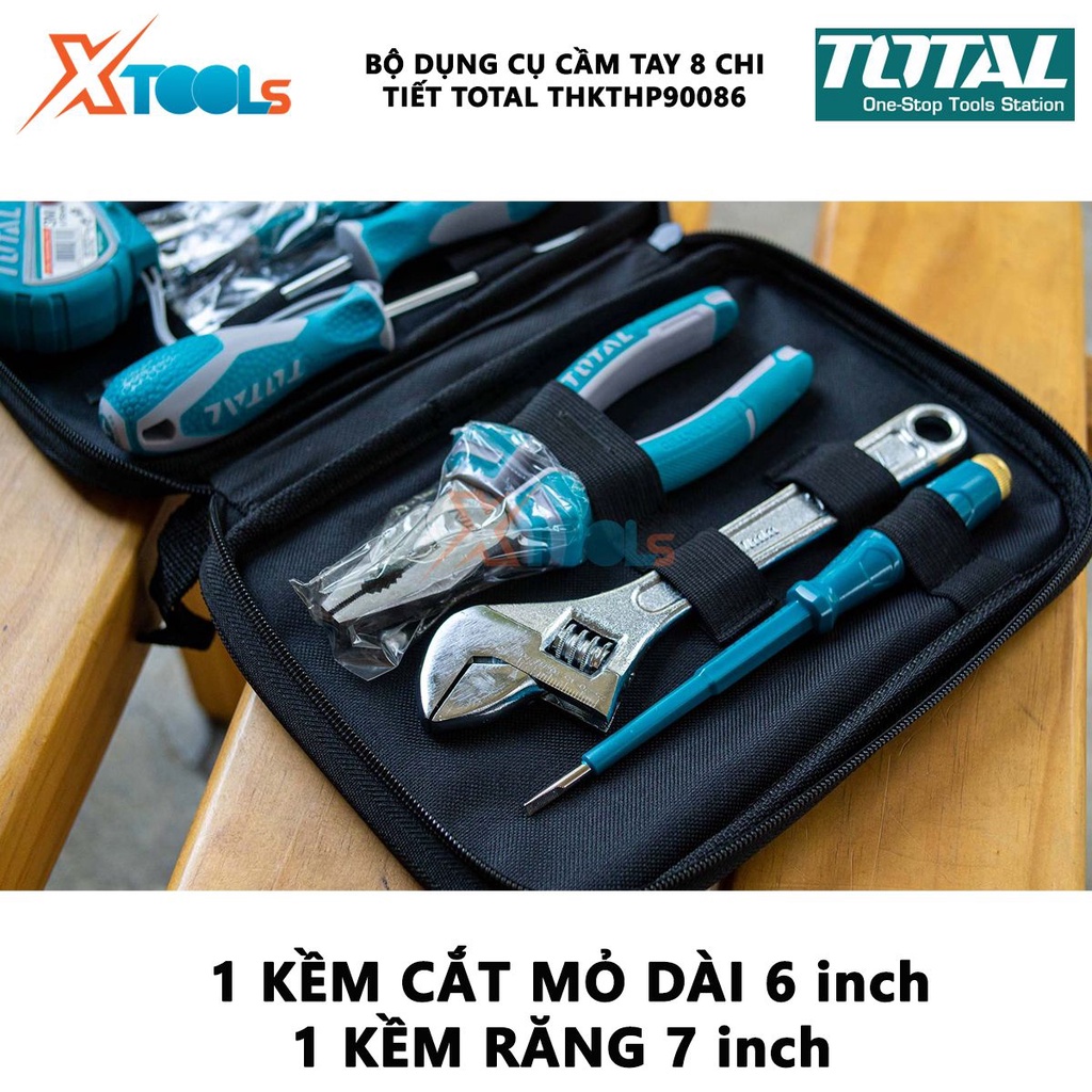 Bộ đồ nghề cầm tay 8 chi tiết TOTAL THKTHP90086 | Sửa chữa, lắp ráp và bảo dưỡng thiết bị [CHÍNH HÃNG] [XTOOLs]