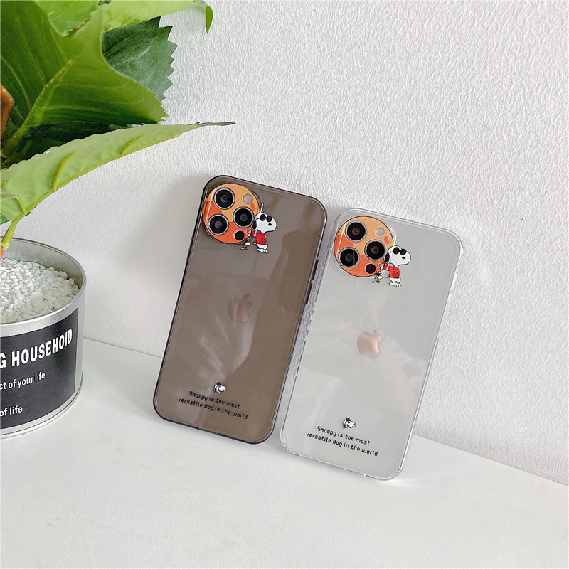 Ốp điện thoại TPU mềm chống sốc vừa vặn in họa tiết hoạt hình Snoopy cho iPhone 12 11 Pro Max X Xs Max XR 8 7