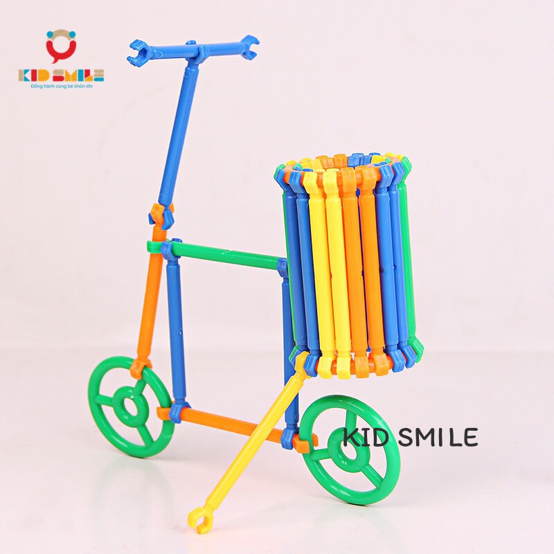 Đồ chơi sáng tạo, tư duy - Túi 180 chi tiết xếp hình que - DOZKIDZ