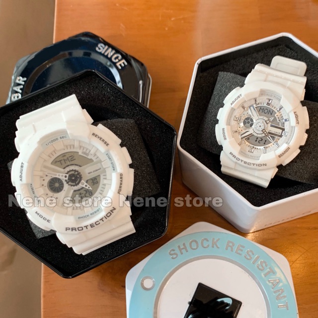 Đồng hồ nam, nữ HSET unisex dây nhựa trắng kiểu dáng năng động cho tuổi teen