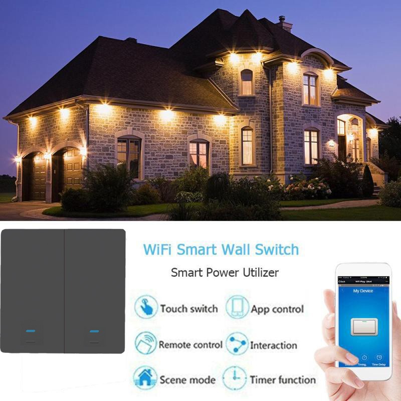 【Fast Delivery】 1/2/3 gang TUYA WiFi Smart Touch Switch  90-250V Home Wall Button for Alexa and Google Home Assistant EU &amp; UK Standard 【Veemm】