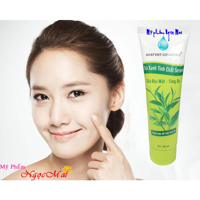 Sữa rửa mặt sáng da Trà xanh tinh chất Serum Nhật Việt Cosmetics