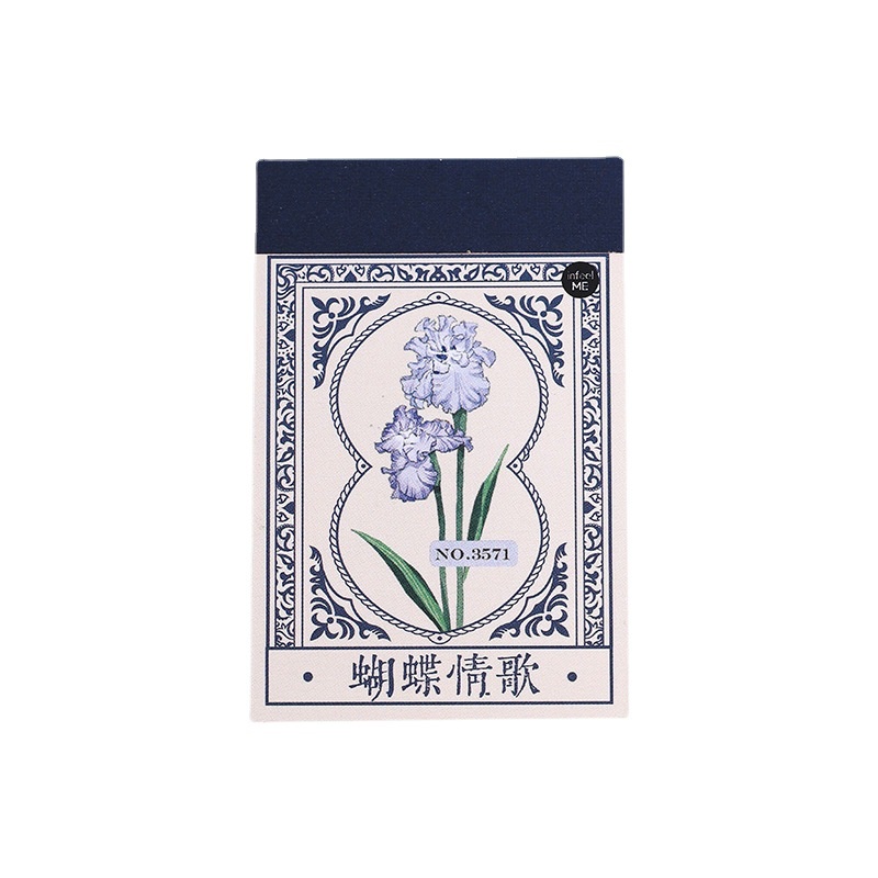 Cuốn 50 giấy dán sticker Hoạ tiết cổ trang trí sổ tay M877