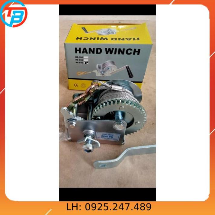 TỜI QUAY TAY 1200 LBS Tải Trọng 545 Kg Có Cáp Móc 10M