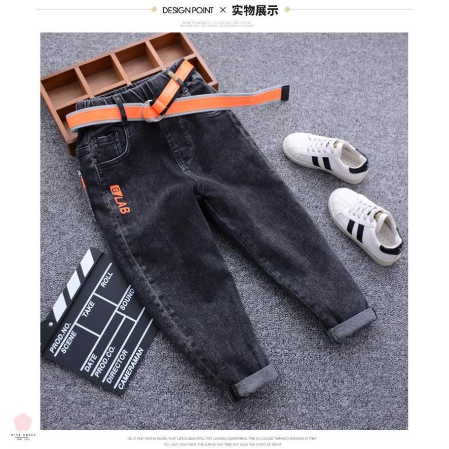 Quần bò lót nỉ size đại cho bé trai 3 - 12 tuổi☑️ Thoi trang jean bé trai 10 tuổi 25kg 30kg 35kg 40kg