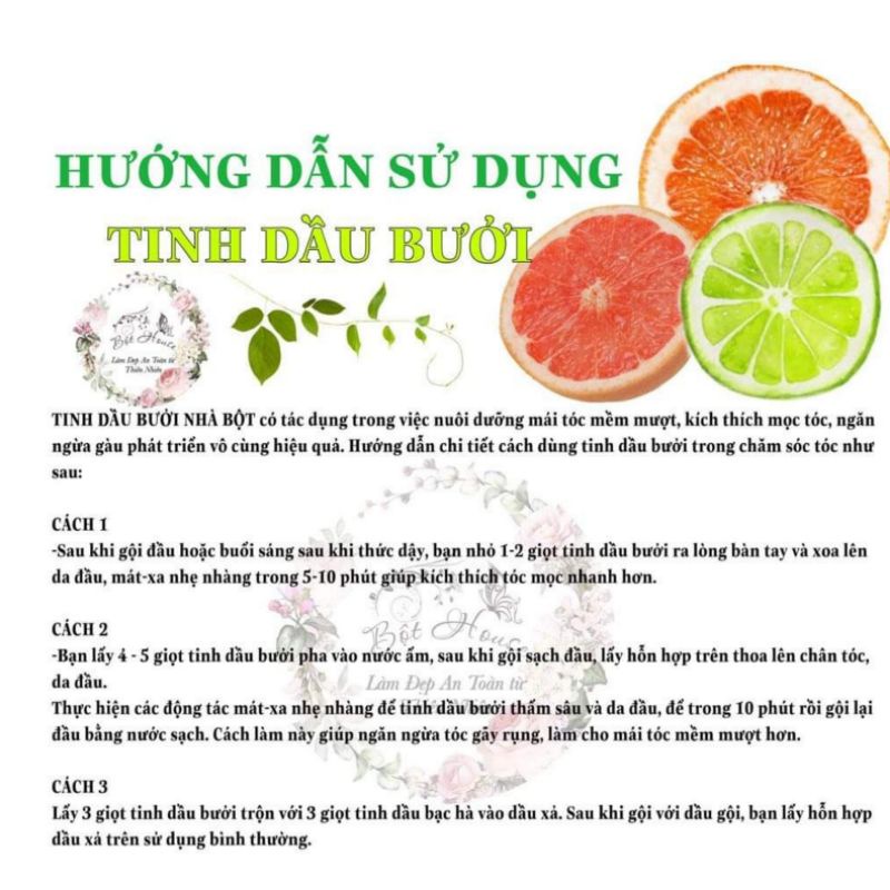 TINH DẦU BƯỞI HANDMADE NHÀ BỘT