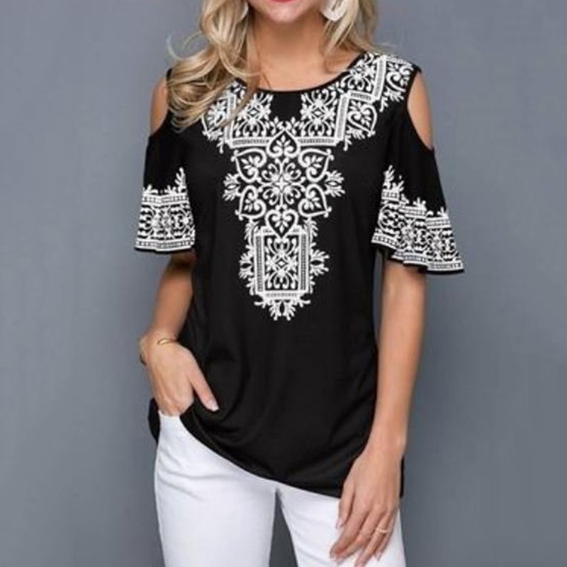 Áo Thun Tay Ngắn Cổ Tròn Dáng Rộng In Họa Tiết Thời Trang Mùa Hè Cho Nữ | BigBuy360 - bigbuy360.vn